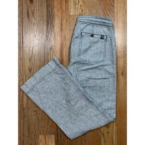 The North Face Larison Linen Pants Wide Leg Size 4 Women's Blue Drawstring